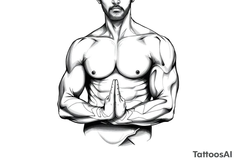 Meditating person tattoo idea