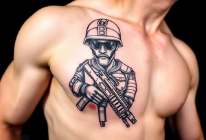 Combat marine veteran tattoo idea