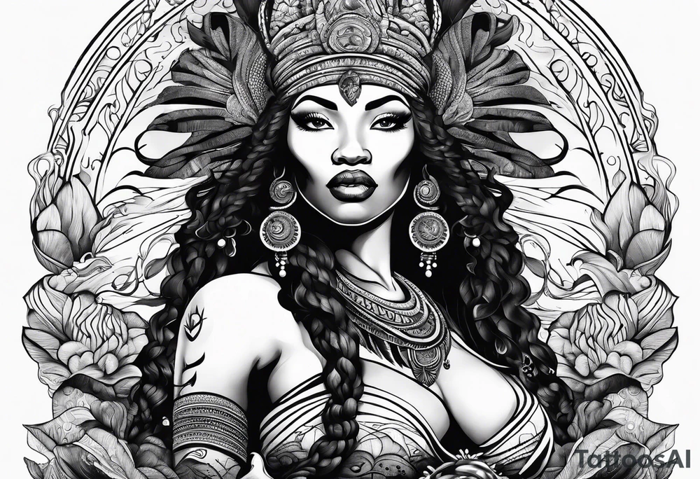 Mami wata african underwater tattoo idea