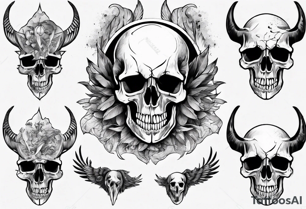 condor skull tattoo idea
