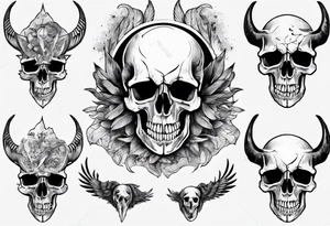 condor skull tattoo idea