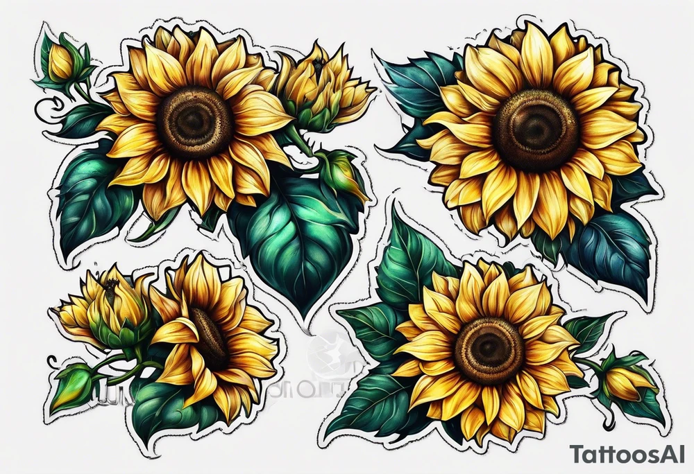 Sunflower chain tattoo idea