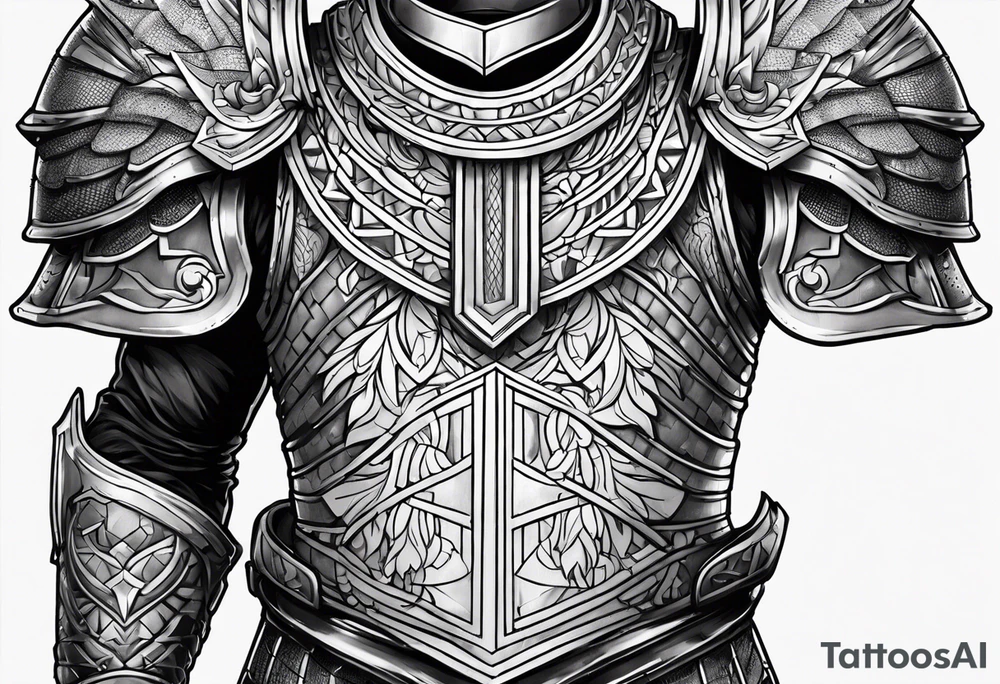 scale armor arm tattoo idea