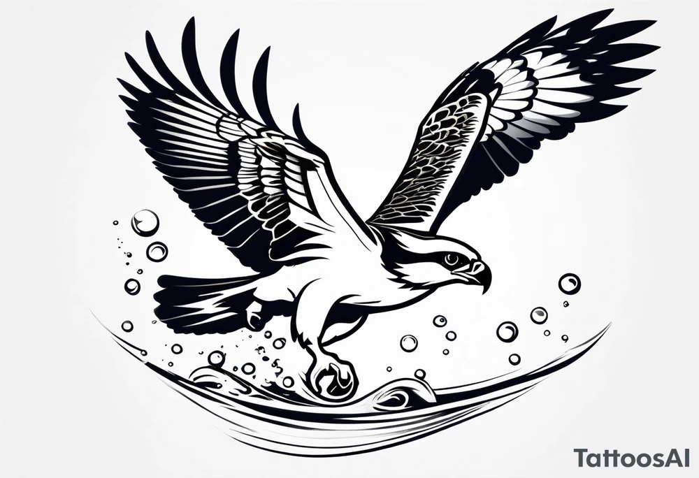 osprey catching fish tattoo idea