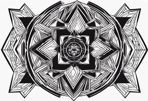 illustration for modern Geometric Shaped Tattoo signifying Strenth, Determination, Will Power and Courage tattoo idea