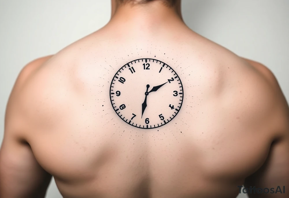 Minimalist Clock set to 03:09 tattoo idea