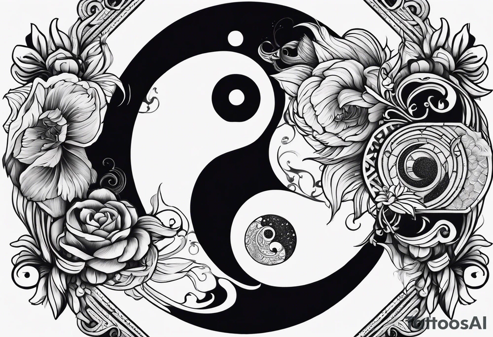 Ying yang made by wolfes tattoo idea