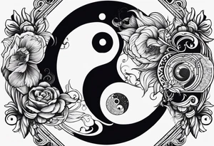 Ying yang made by wolfes tattoo idea