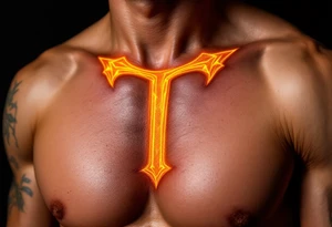 A glowing amber "T" (matte, not neon) with slight burnished edges. tattoo idea