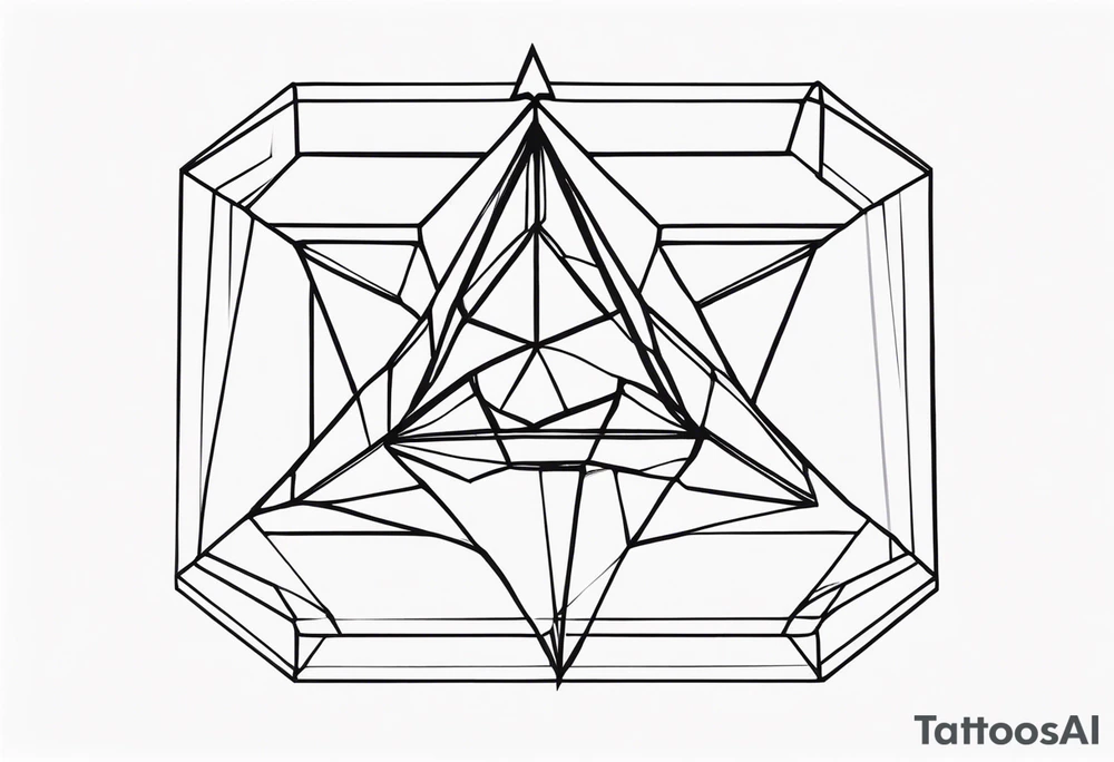 Tesseract and stars tattoo idea