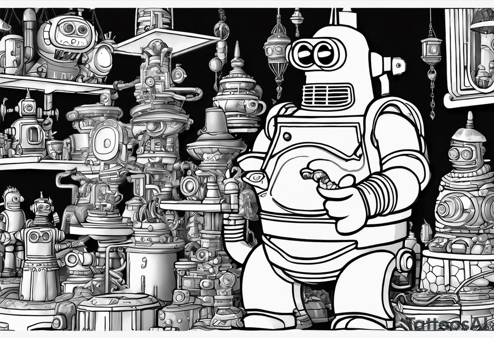Futurama Bender Fry's that where he says fuck you tattoo idea