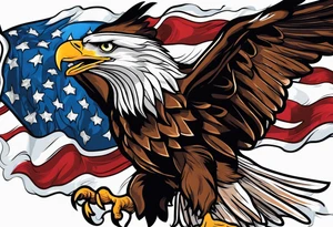 Eagle grabbing usa flag tattoo idea