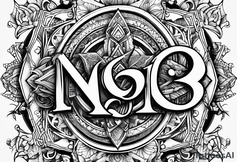 Numbers and letters tattoo idea