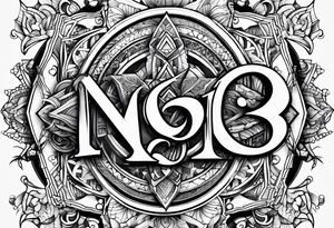 Numbers and letters tattoo idea