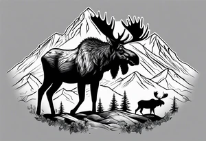 Mountain View with a moose tattoo idea