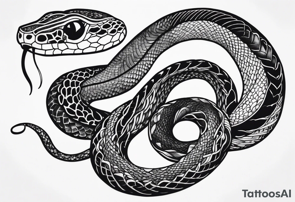 a tattoo of a writhing snake tattoo idea