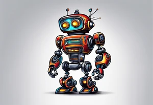 robot running at you tattoo idea