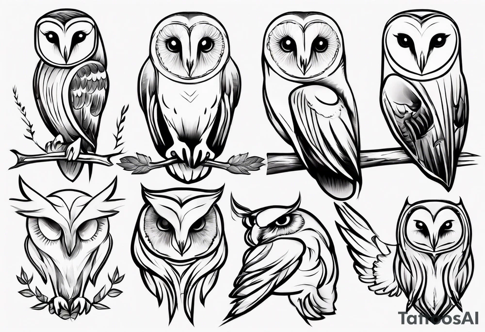 Barn owl tattoo idea