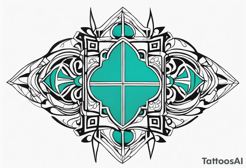 The name Drew with teal tattoo idea