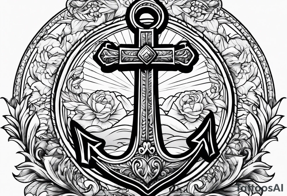 Anchor cross tattoo idea