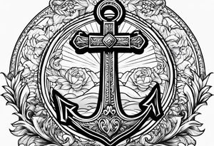 Anchor cross tattoo idea