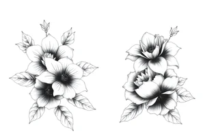 ornaments of flowers tattoo idea