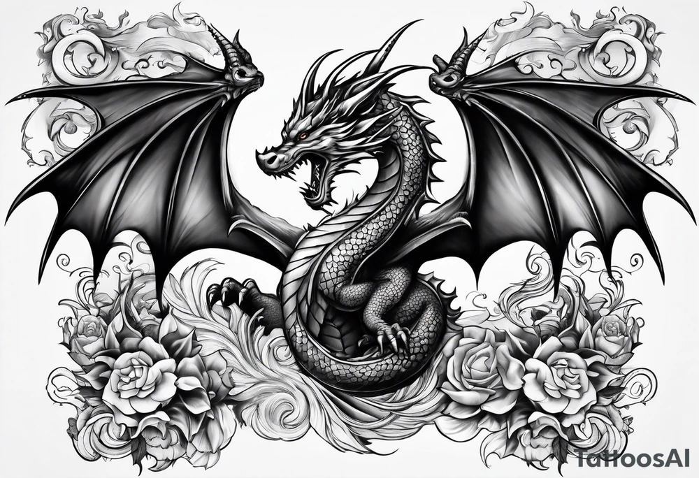 roaring dragons tattoo idea