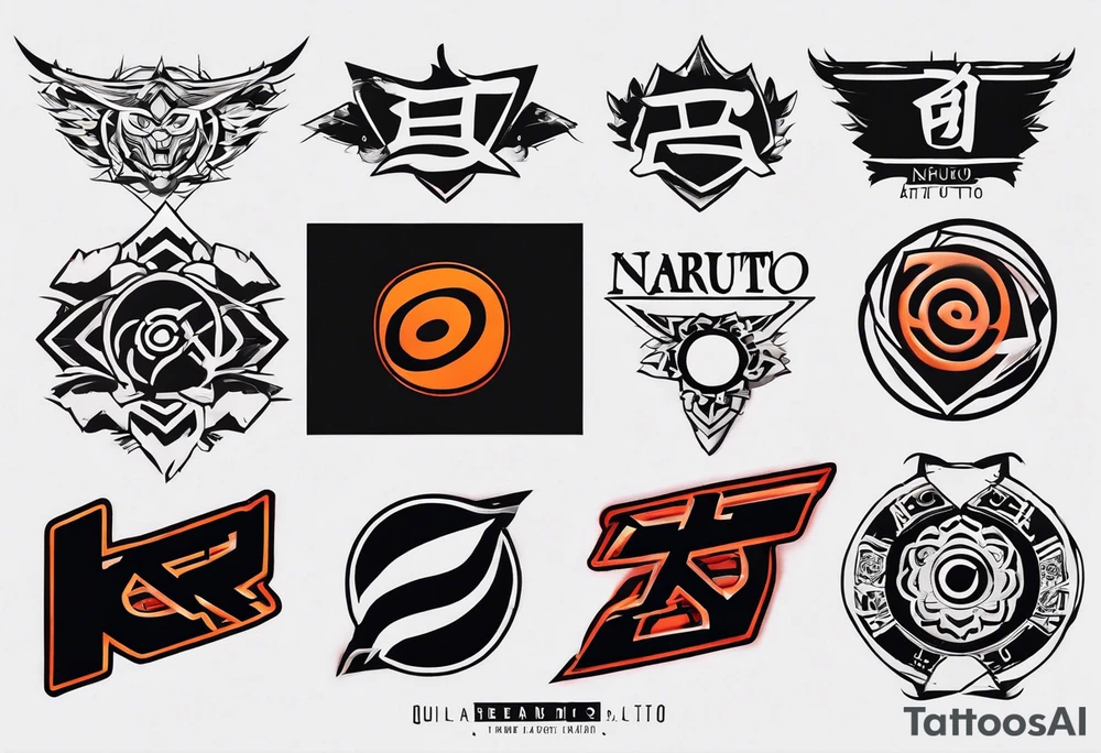 A naruto headband with the letters AR in the middle tattoo idea