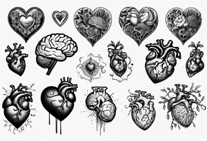 Heart and brain tattoo idea