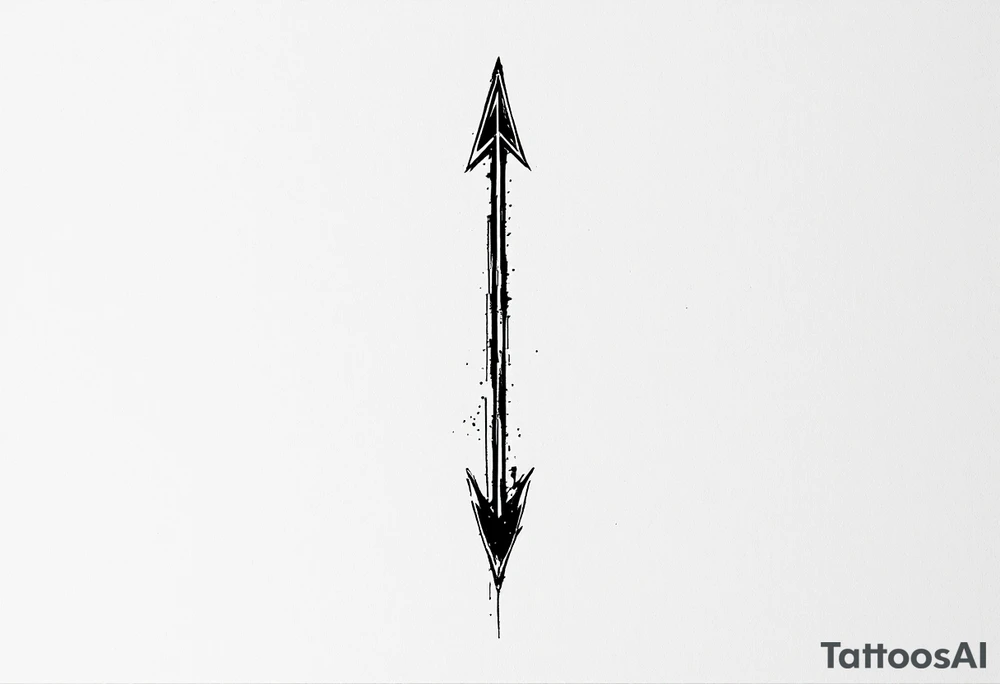 one  arrow  that look down tattoo idea