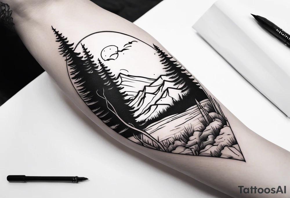 J’aimerai un tatouage de paysage du perche tattoo idea