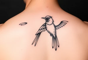 Red bird girly small tattoo idea