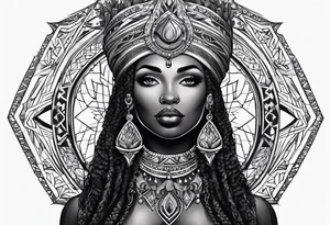 Black Goddess of sativa tattoo idea