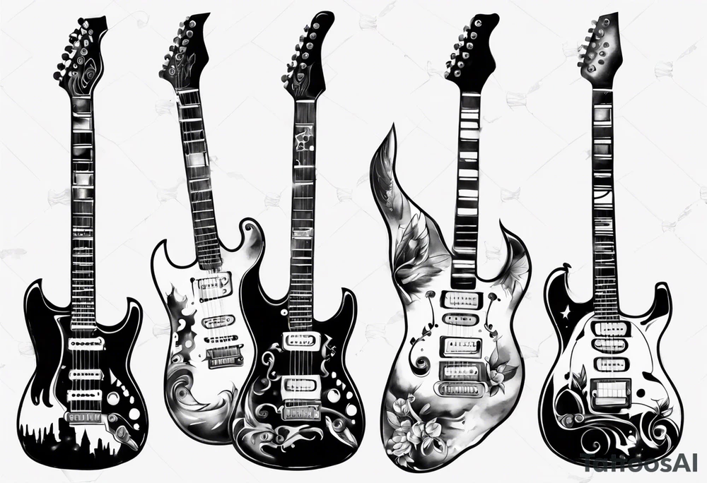 electric guitar tattoo idea