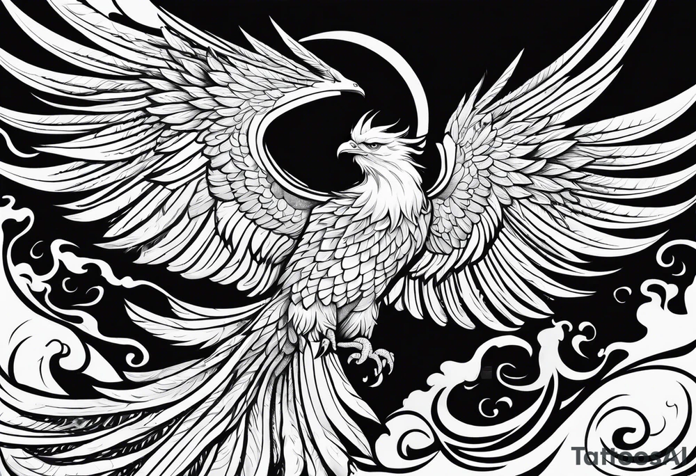 Phoenix rising from ashes tattoo idea