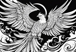 Phoenix rising from ashes tattoo idea