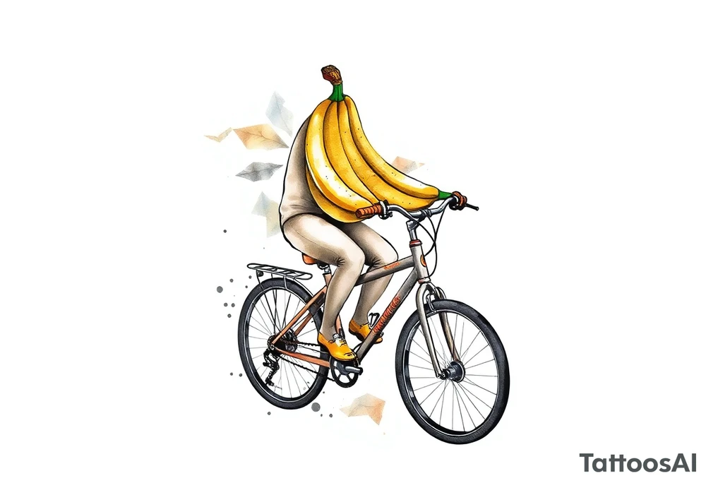 Banana on a cycle. tattoo idea