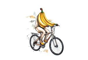 Banana on a cycle. tattoo idea