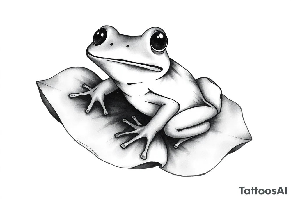 Frog on a lilly pad tattoo idea