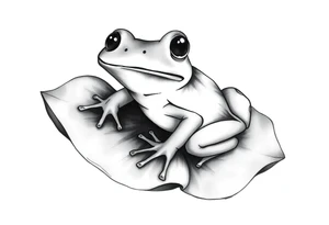 Frog on a lilly pad tattoo idea
