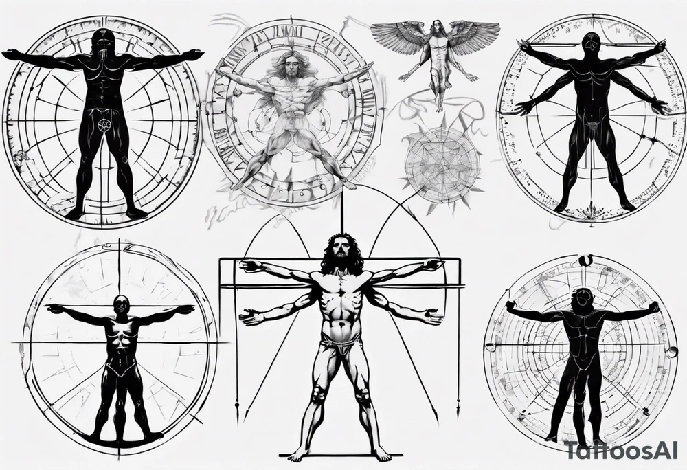 Vitruvian man tattoo idea