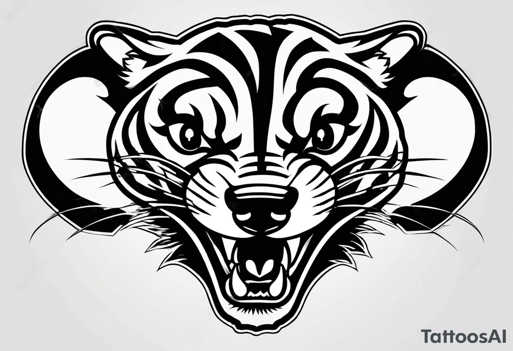 Draw me badger with aggressive full body, killer face with cute smile, very long nails and he attacks like a Turkish gladiator to enemy and also he has very deadly looking. The only weapon is his braveness he fights with his nails. tattoo idea