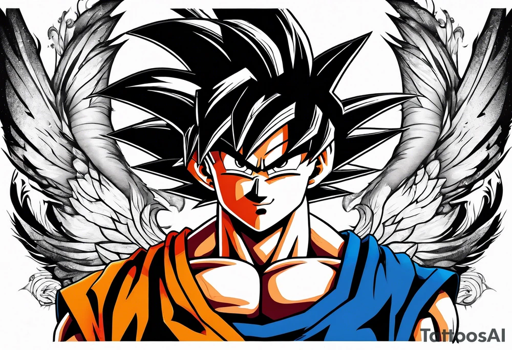 Son goku With wings tattoo idea