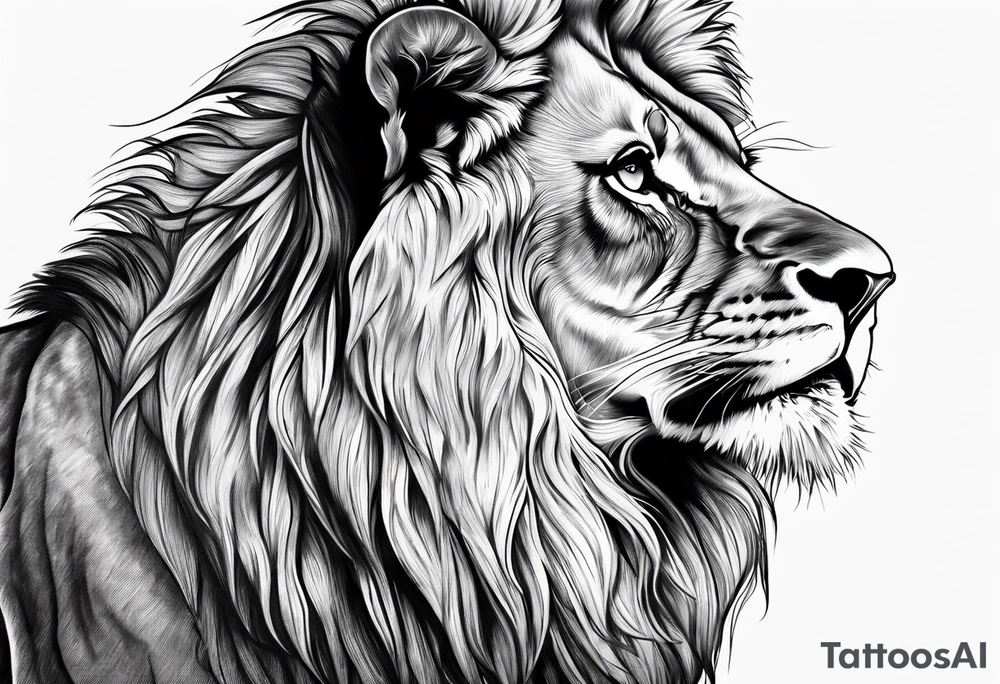 Lion half dace lion half delicate tattoo idea