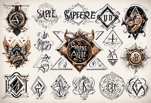 Schriftzug "sapere aude" tattoo idea
