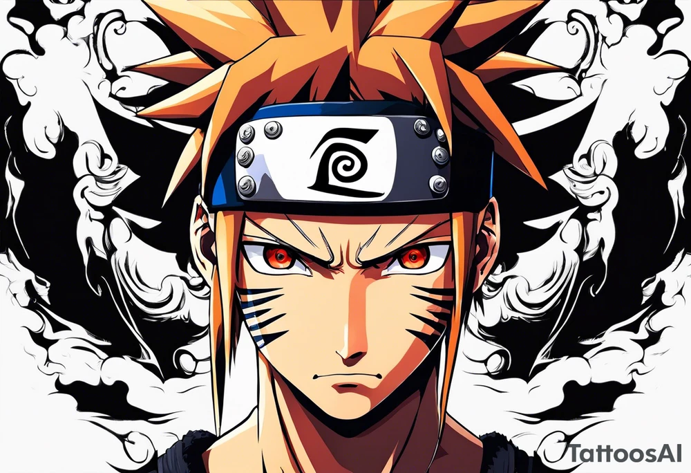 naruto headband with the letters AR in the middle tattoo idea