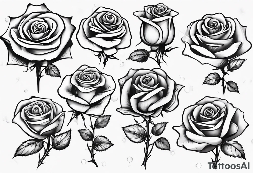 Single Rose with stem tattoo idea