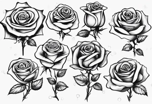 Single Rose with stem tattoo idea