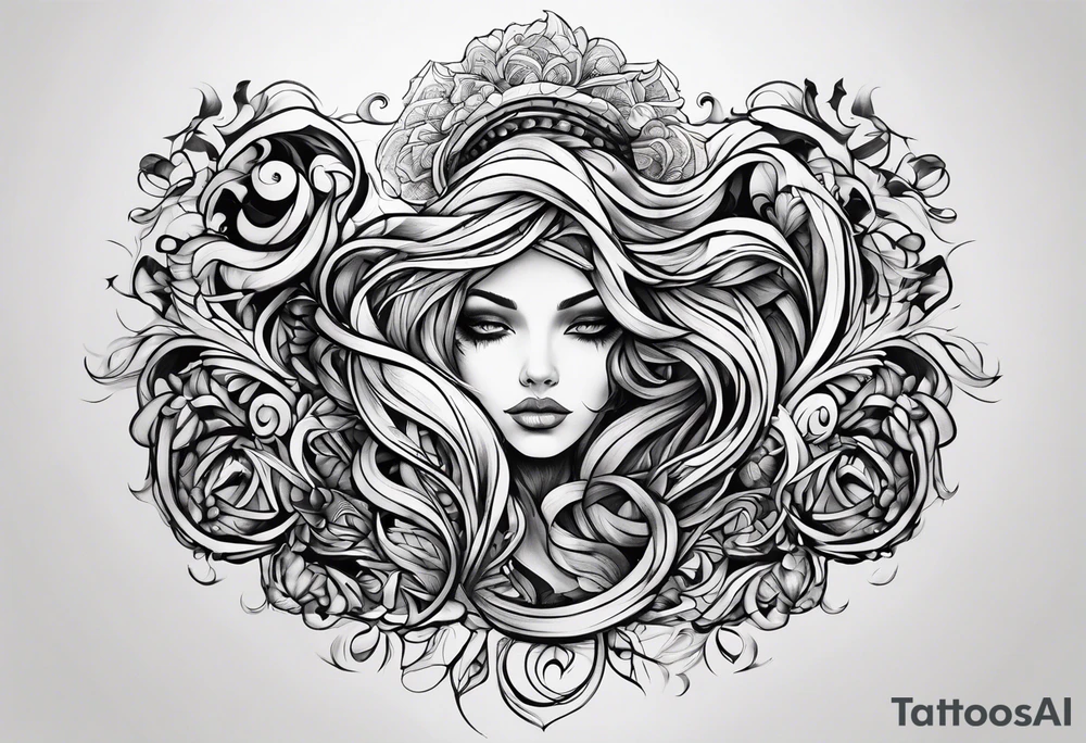 extreme twisted detangled tissue arm tattoo idea