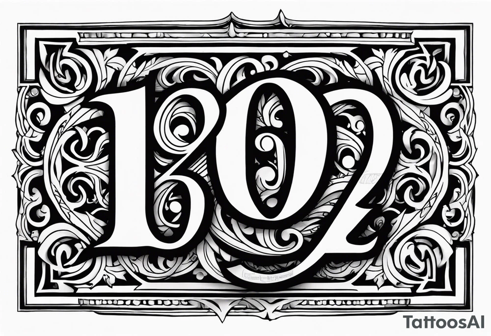 Fancy old English letters that say 1992 tattoo idea